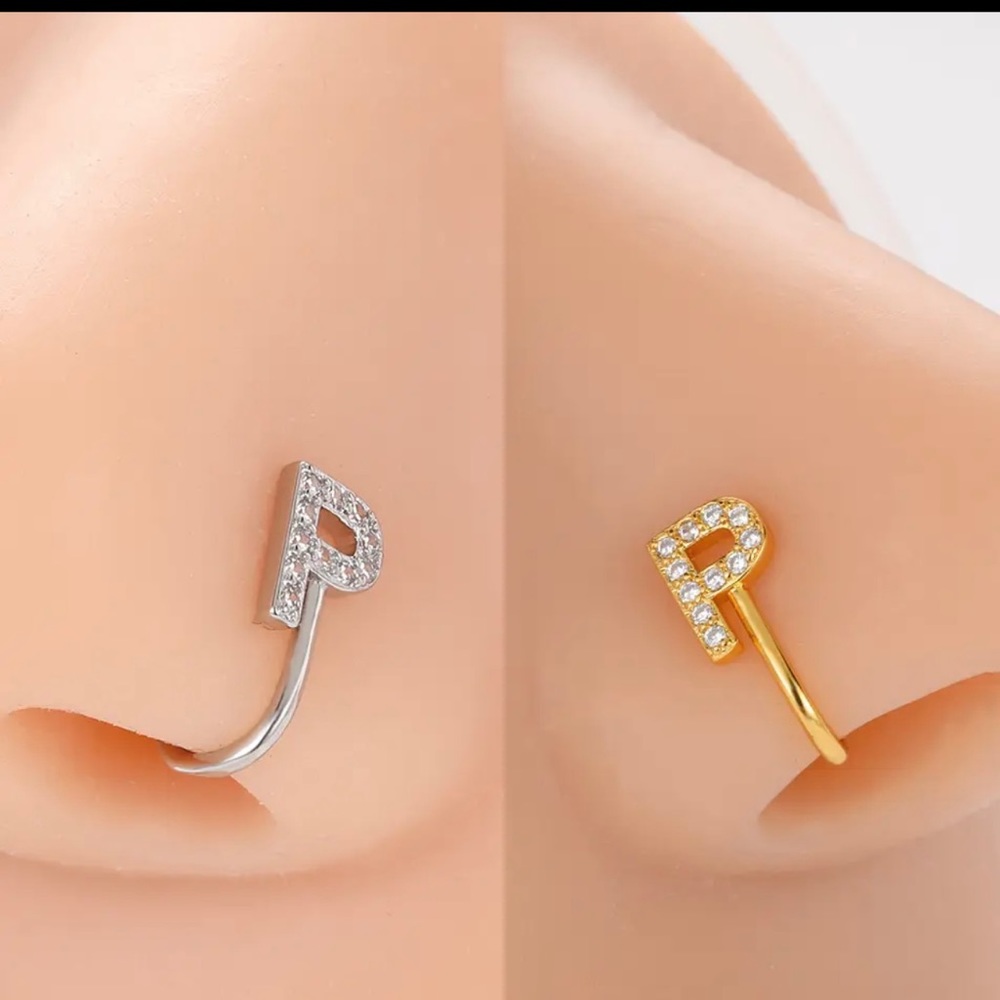 S silver Rhinestone Heart Gem Nose